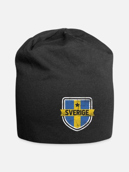 Schweden - Jersey-Beanie - Schwarz