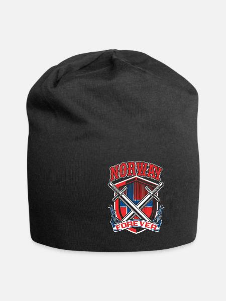 Norwegen - Jersey-Beanie - Schwarz