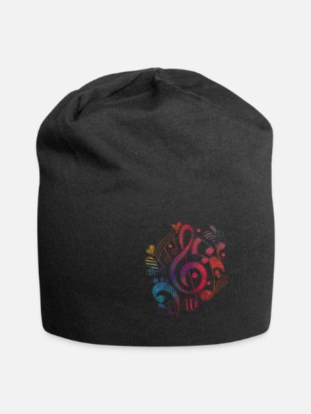 Clé de sol notes musique ADN instrument son - Bonnet en jersey - noir