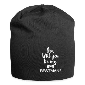 Bruder des Bräutigam - Hochzeit Familie Bro - Jersey-Beanie - Schwarz - Vorne