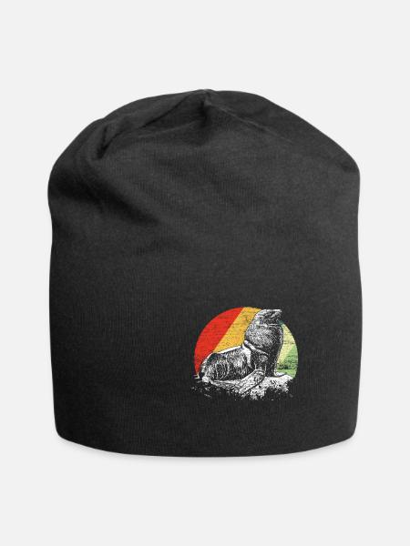 Seelöwe Robbe Tier Walross Geschenk Idee Wasser - Jersey-Beanie - Schwarz