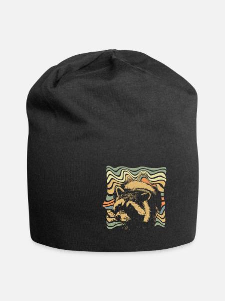 Idée cadeau de forêt animalière de raton laveur - Bonnet en jersey - noir