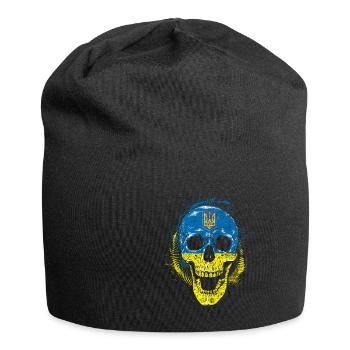 Ukraine skull skull bone Halloween - Jersey Beanie - black - Front