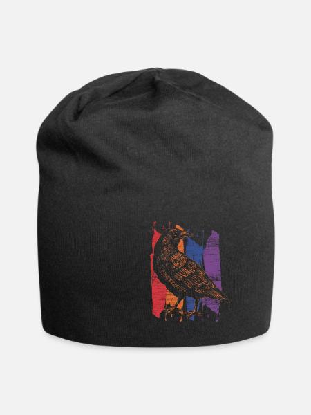 Crow retro - Jersey Beanie - black