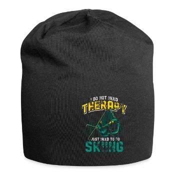 Skiing therapy winter sports snow gift - Jersey Beanie - black - Front