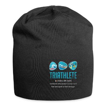 Triathlet Sportler - Jersey-Beanie - Schwarz - Vorne