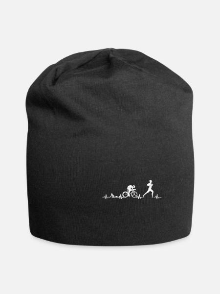 Battement de coeur de triathlon - Bonnet en jersey - noir
