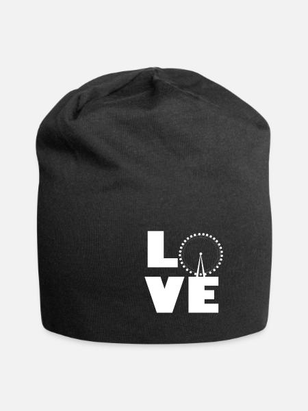 Riesenrad Freizeitpark Liebe Karussell Kirmes - Jersey-Beanie - Schwarz