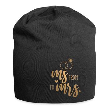 Wedding Bachelorette Party - From Ms. to Mrs. - Jersey Beanie - black - Front