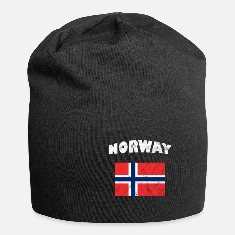 Drapeau norvégien - Bonnet en jersey - noir