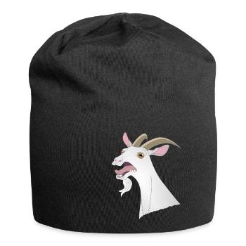 Crazy funny goat cry animal horns teeth - Jersey Beanie - black - Front