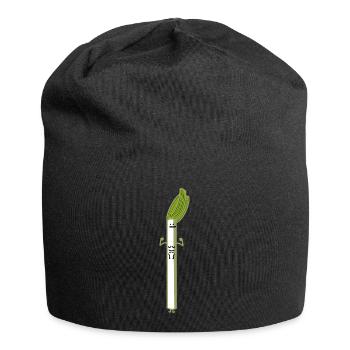 poireau drôle - Bonnet en jersey - noir - Devant