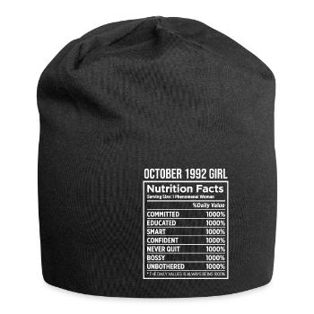 Oktober 1992 - 30. Geburtstag Geschenk. Frau. - Jersey-Beanie - Schwarz - Vorne