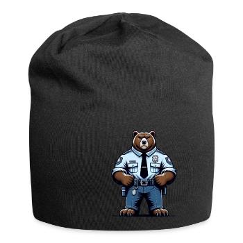 Officier de police ours mignon - Bonnet en jersey - noir - Devant