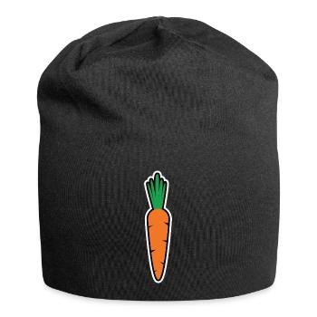 Mohrrübe Wurzel Karotte Möhre Karneval Gemüse - Jersey-Beanie - Schwarz - Vorne