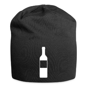 Weinflasche personalisierbar Wein Geschenk Textur - Jersey-Beanie - Schwarz - Vorne