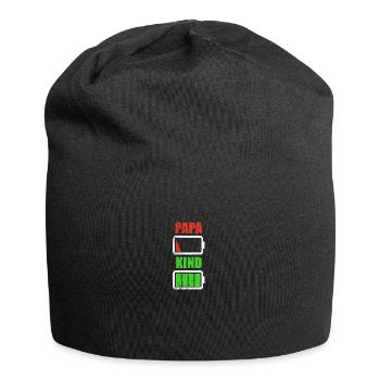 Papa père fils enfant fille cadeau de naissance - Bonnet en jersey - noir - Devant