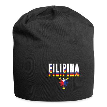 Filipina Flag Philippines Manila Filipino GIft - Jersey Beanie - black - Front