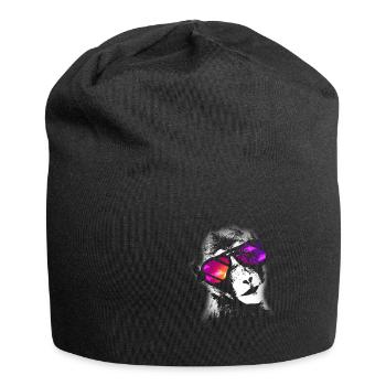 Monkey Design mit DJ Kopfhörer und Sonnenbrille Af - Jersey-Beanie - Schwarz - Vorne