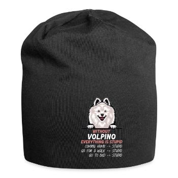 Ohne Volpino ist alles doof - Jersey-Beanie - Schwarz - Vorne