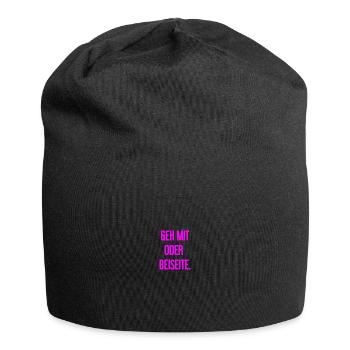 Geh mit oder beiseite - Jersey-Beanie - Schwarz - Vorne