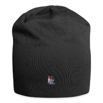 Kiel Heimathafen Hafenstadt Möwe Leuchtturm Ostsee - Jersey-Beanie - Schwarz - Vorne