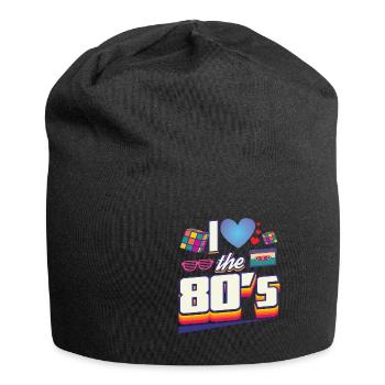 I Love 80s 80er Jahre Motto Party Outfit Geschenk - Jersey-Beanie - Schwarz - Vorne