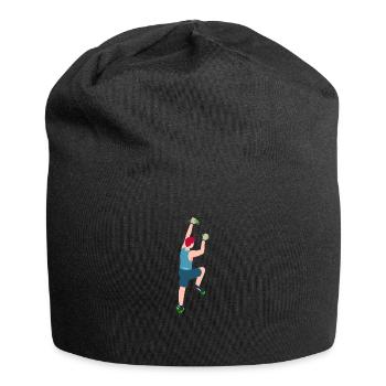 Klettern, bouldern, Sportklettern, Kletterwand - Jersey-Beanie - Schwarz - Vorne