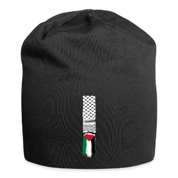 Palestinian scarf - Jersey Beanie - black - Front