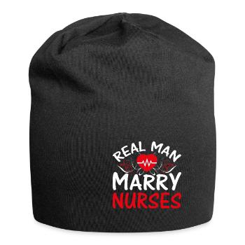 Real Man Marry Nurses Nurse - Jersey Beanie - black - Front