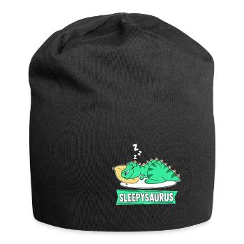 Sleepysaurus Lieblings Schalfshirt Schlafanzug Din - Jersey-Beanie - Schwarz - Vorne