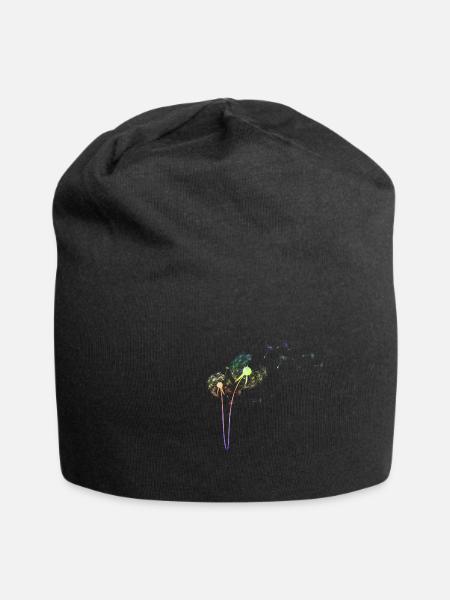 Bunte Pusteblume | Löwenzahn Blume Frühling Sommer - Jersey-Beanie - Schwarz