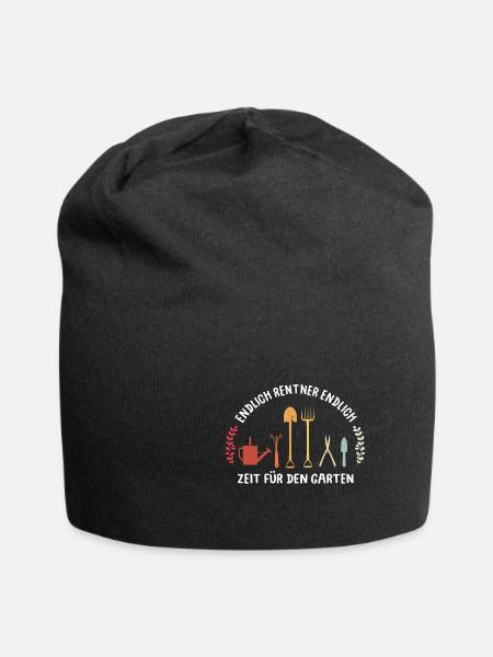 Endlich Rentner! Endlich Zeit Für Den Garten Garte - Jersey-Beanie - Schwarz