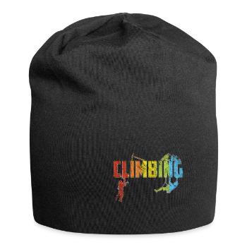 Klettern Bouldern Retro Berg Geschenk TShirt I - Jersey-Beanie - Schwarz - Vorne