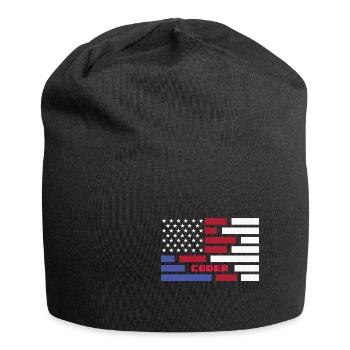 American Flag Coder Coding Computer Nerd - Jersey-Beanie - Schwarz - Vorne