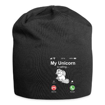 Unicorn fait appel à un cadeau arc-en-ciel - Bonnet en jersey - noir - Devant