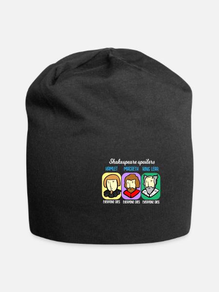 Shakespeare Quote Spoiler Hamlet Teacher Gift - Jersey Beanie - black