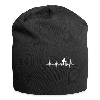 Lustiges Fahrrad Geschenk MTB Rennrad Herzschlag - Jersey-Beanie - Schwarz - Vorne