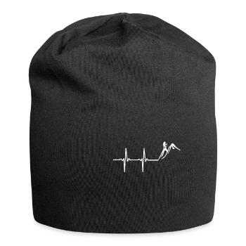 Wandern Herzschlag Trekking Puls SHirt - Jersey-Beanie - Schwarz - Vorne