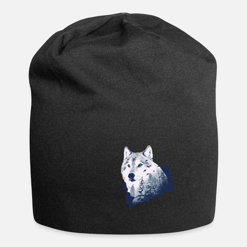Wolf forest - Jersey-Beanie - Schwarz