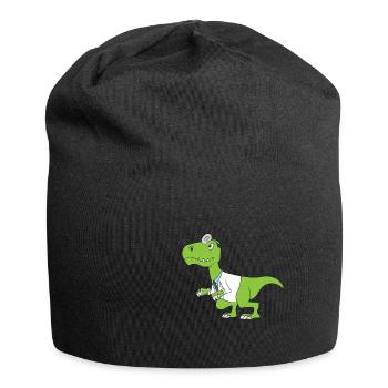 Zahnarzthelfer Dinosaurier Doktor Gift - Jersey-Beanie - Schwarz - Vorne