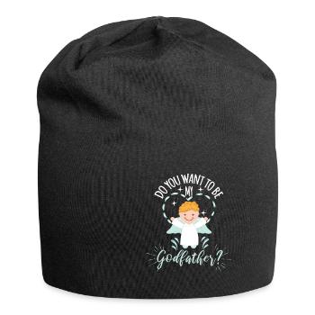 Voulez-vous être mon parrain? - Bonnet en jersey - noir - Devant
