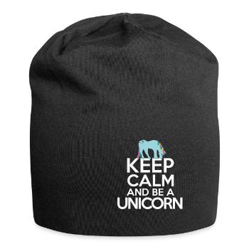 Restez calme Restez calme et soyez une licorne - Bonnet en jersey - noir - Devant