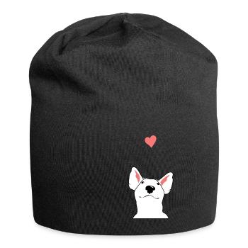 Bullterrier - Jersey-Beanie - Schwarz - Vorne