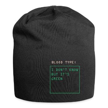 Blutgruppe - Jersey-Beanie - Schwarz - Vorne