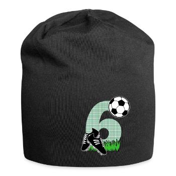 6ème anniversaire cadeau foot enfants - Bonnet en jersey - noir - Devant