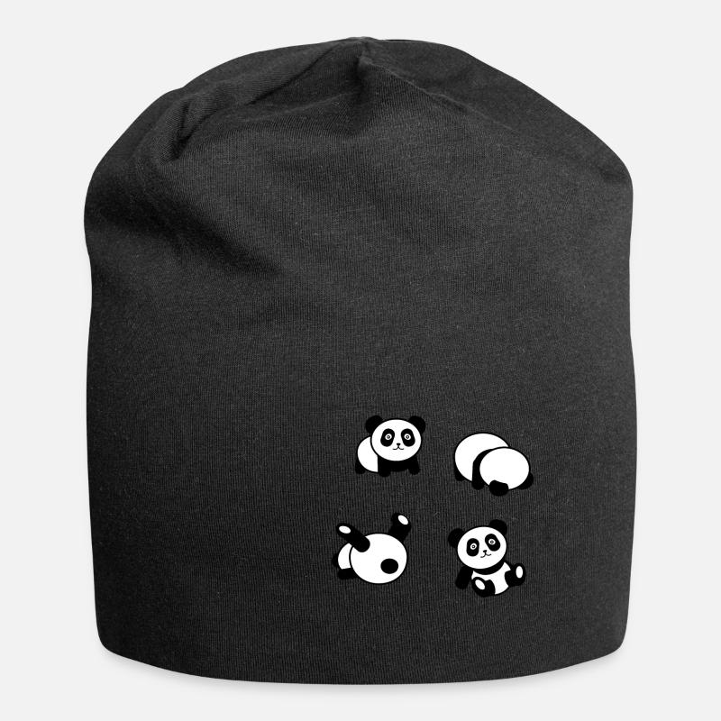 panda bear funny gift - Jersey Beanie - black