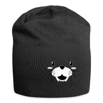 Robbe Seerobbe Seelöwe Seal Walross - Jersey-Beanie - Schwarz - Vorne
