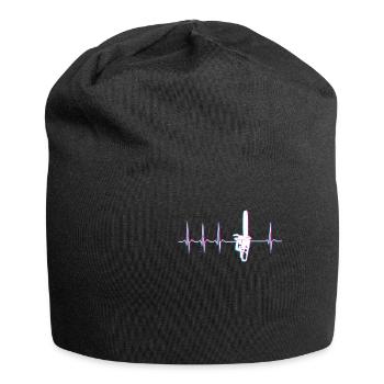 Heartbeat ECG chainsaw - Jersey Beanie - black - Front