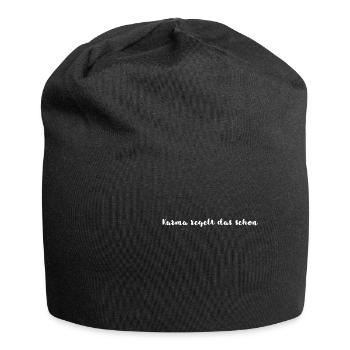 Karma regelt das schon - Jersey-Beanie - Schwarz - Vorne